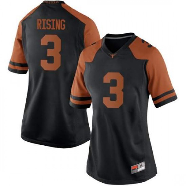 Women's University of Texas #3 Cameron Rising Game Embroidery Jersey Black